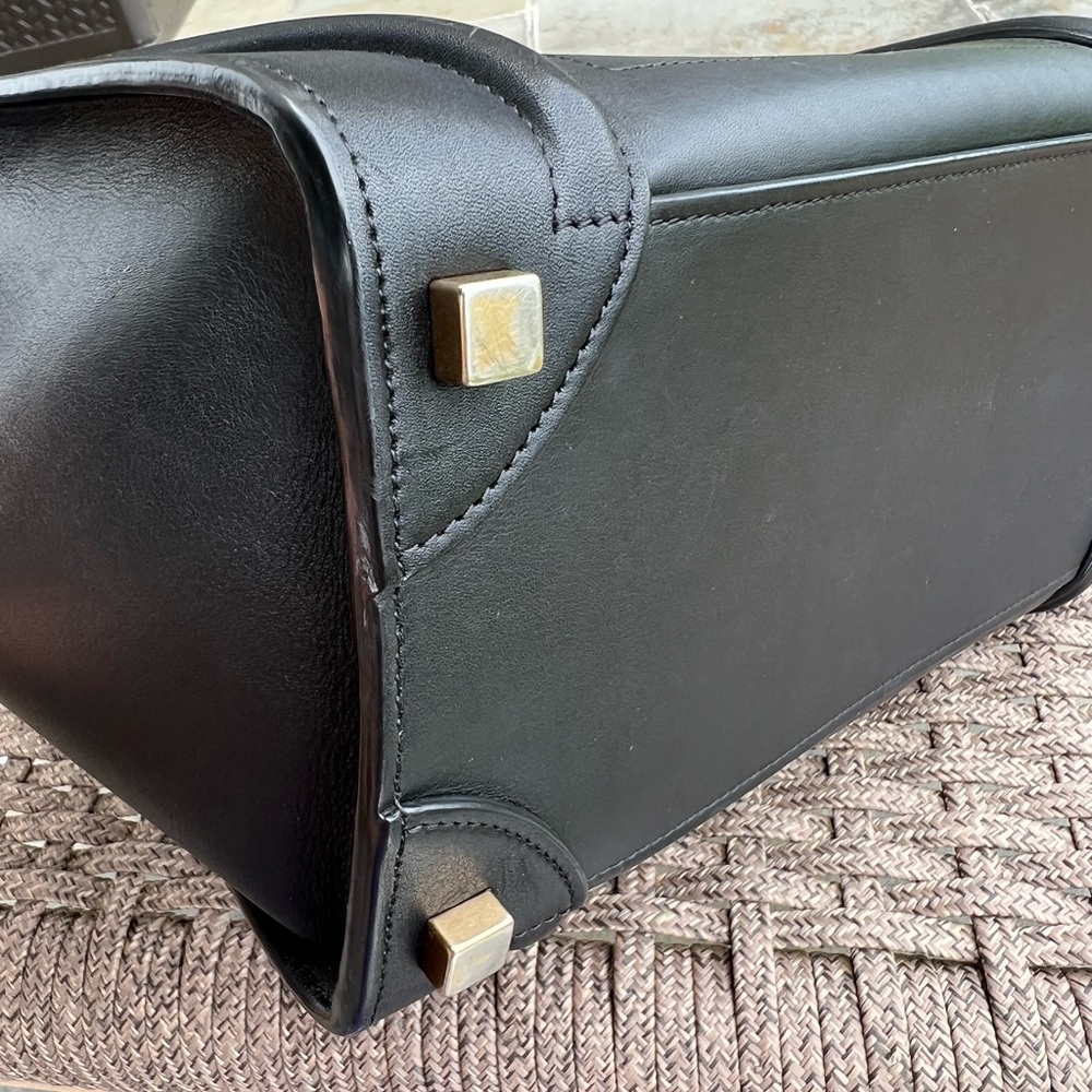 Authentic Celine Micro Luggage Handbag In smooth Calfskin Balck - Picture 7 of 9